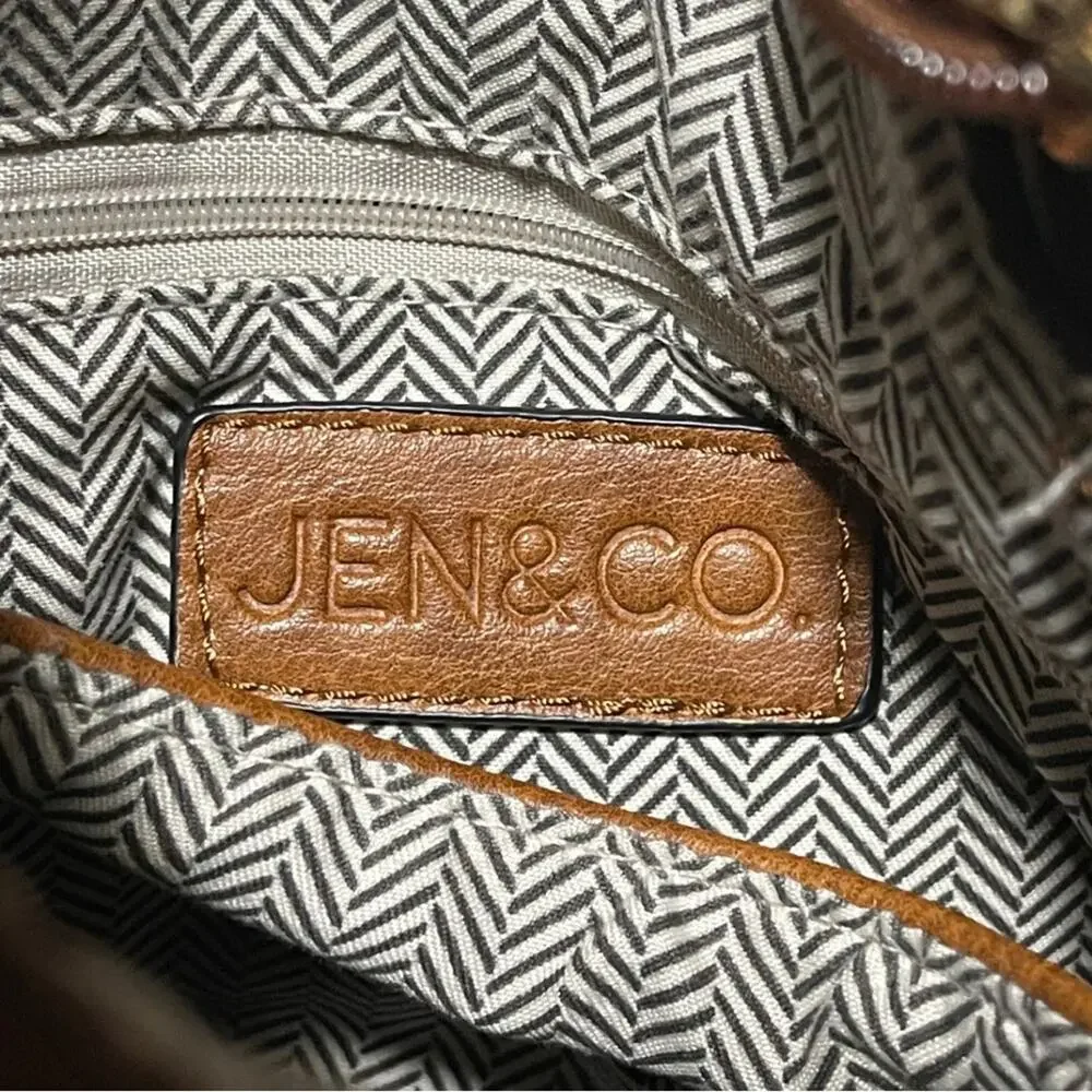 Jen & Co olivia animal print sides hobo with crossbody strap. Vegan. NWOT
